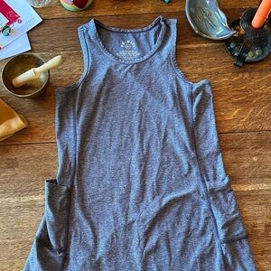 Blue Sleeveless Pocket Tank Dress - Soft Everyday Staple